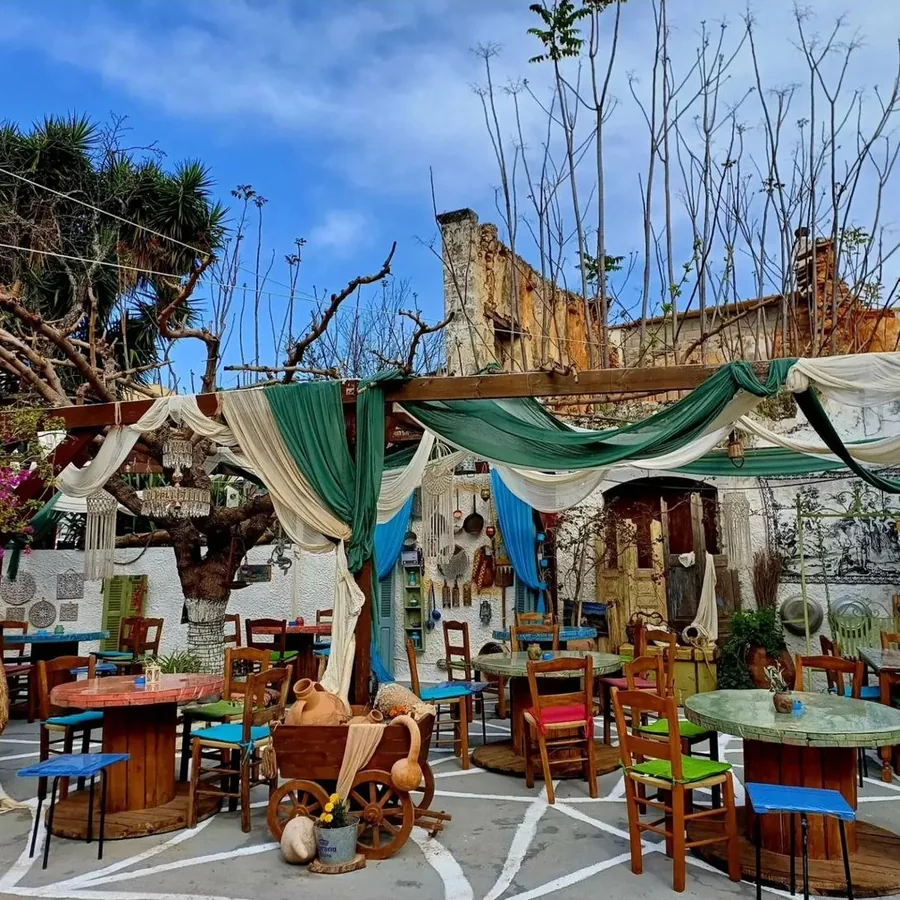 Restaurant interior with colourful décor